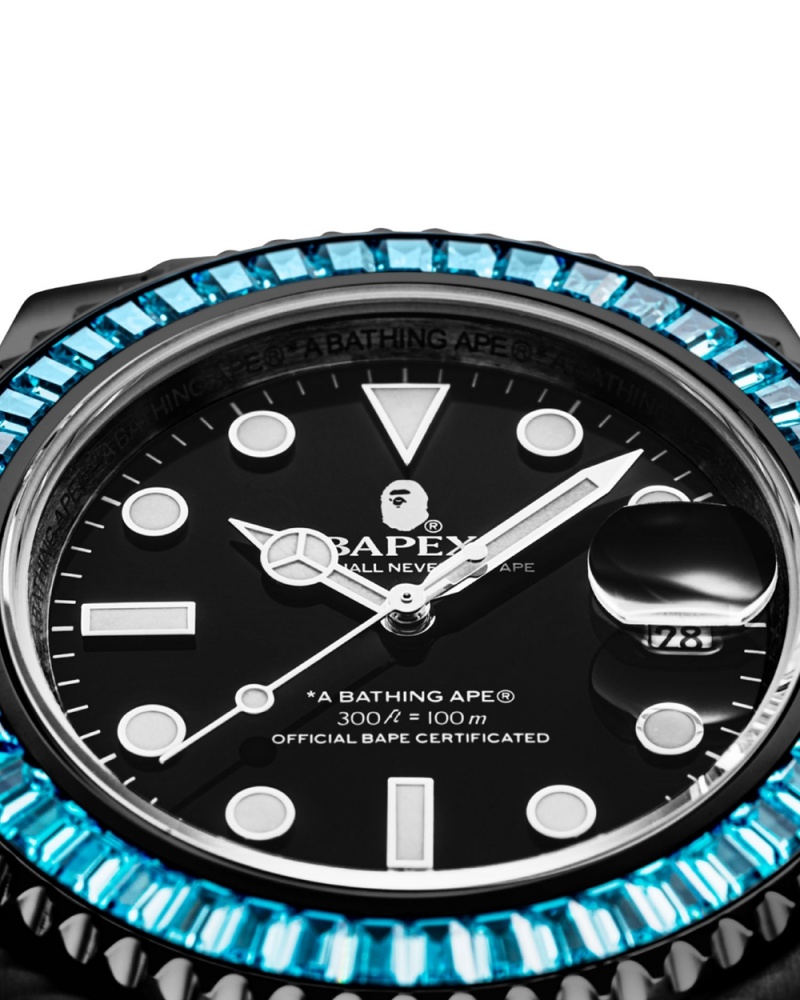 Montre Bape Catégories 1 BAPEX Crystal Stone Vert Homme | RUO-94816445